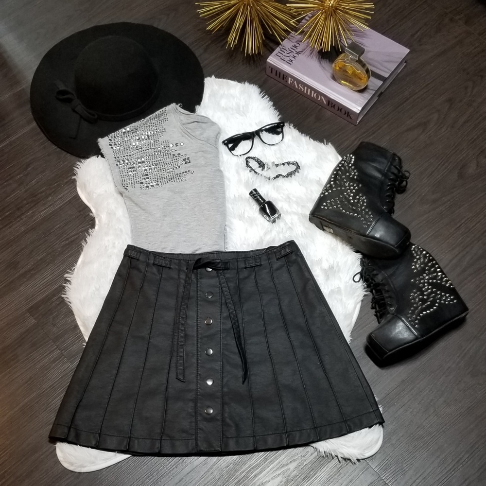 Free People Vegan Leather Skirt NWOT
